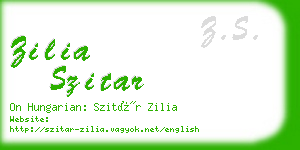 zilia szitar business card